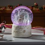 Musical Christmas Reindeer or Church 14cm Wonderland Snow Globe Colour Changing