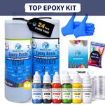 1kg 32oz Epoxy Resin Kit 1:1 + 6 pigment colour Craft Mould Casting Clear Art UK