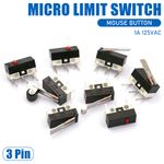 Mini Micro Limit Switch Ultra Small 1A 125V AC Mouse Button or Lever 3D Printer