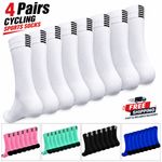 4 Pairs Cycling Socks Mens Sports Socks Breathable Quick Dry Running Gym Bike UK