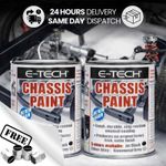 2x E-TECH Black Car Chassis Frame Brush On Paint Chip Resistant 500ML ECHP01+CP