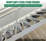 Stair Treads Galvanized Steel 3 Pack Heavy Duty Non-Skid Industrial Safety