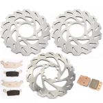3x Front Rear Brake Discs Rotors Pads For Yamaha YFM 250R Raptor 250 2008-2013