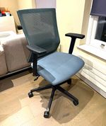 Grey Mesh Back Swivel Task Office Chair with Armrests, Wheels, Height/Tilt