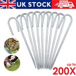 8-200x Heavy Duty Galvanised Steel Tent Pegs Camping Ground Sheet Stakes Anchor