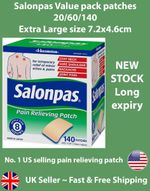 Extra Large VALUE Salonpas 20/60/140 Pain Relief Patches (7.2x4.6cm)