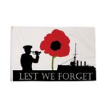 Flagtex Lest We Forget Navy Flag Navy Remembrance Flag with Eyelets