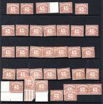 COLLECTION 34x D7 POSTAGE DUE 1914 BLOCK CYPHER 5d MM MHN  CAT £386