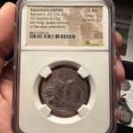 SASANIAN KINGS. Vahram (Bahram) II NGC CH AU