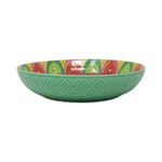 Pasta Bowl Green Tuscany Mediterranean Bohemian Large Dinner Dish Decorative