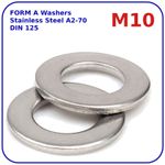 M10 Stainless Steel Washers Form A DIN 125 Anti-Corrosion A2 Round Flat Washer