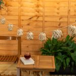 10 x Battery Operated Rattan Ball String Lights Outdoor Wicker LED Lighting