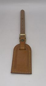 Louis Vuitton Luggage Name Tag Tan Vachetta Large Authentic