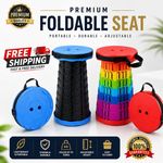 Adjustable Telescopic Folding Stool Portable Camping Seat for Fishing Hiking BBQ