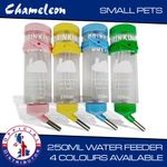 Cage pet Water Bottle 250ml Snap on small animal rabbit cat puppy 2 Colours