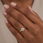 Solitaire Engagement Ring 14K Gold Vintage Round 1.13 CT Lab-Grown Diamond G VS2