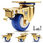3 Inch Heavy Duty Casters with Brake, Set of 4 Swivel Casters Wheels Load 4400 L