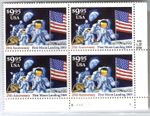 US Stamps Scott 2842 9.95 Dollars Moon Landing 25th Anniv 1994 plate block M/NH