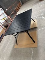 Black Rectangular Patio Dining Table (Metal) Outdoor Garden Furniture Table