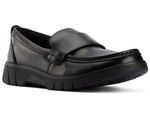 Clarks Youths Junior Branch Slip  School Shoes G Fit Black Leather Size UK 3-5.5