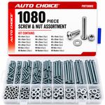 1080 ASSORTED PIECE A2 M4 FULLY THREADED BOLTS NUTS WASHERS SCREWS STAINLESS KIT