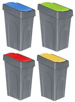 50L Large Plastic Recycling Bin Rubbish Dustbin Recycle Waste Kitchen Outdoor UK