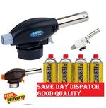 Butane Gas Blow Torch Burner Welding Auto Ignition Soldering BBQ Flame Thrower