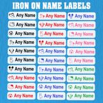 Name Labels Personalised Printed Iron-On Tags School Clothes Uniform Pre-Cut