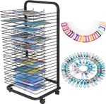 Art Drying Rack 25 Flexible Shelf Mobile Paint w/ Wheel Canvas Rack Art Storage