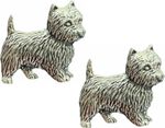 2 x Westie Dogs Handcrafted From English Pewter Pin Badges TSB-D1