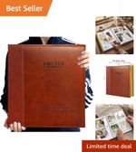 Magnetic Photo Album - Classic Red-Brown Leather, 40 Pages for Memories