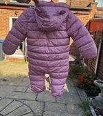 Fred & Flo Pink Quilted Hooded Fleece Lined Full Zip Snowsuit 3-6 Months