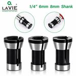 Router Collet Chuck Adapter Set 6mm 6.35mm 8mm for Electric Trimming Engraving