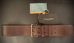 beretta schneiders ladies leather brown double buckle belt
