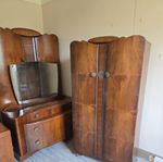 Bedroom ART DECO. 3 set H L Lebus FURNITURE 2 Robe 1 Dresser  .  Good Con Walnut