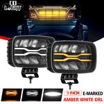 2X FULL LED 10" SPOT LIGHT W/ AMBER DRL JUMBO OVAL FOR TRUCK VAN 12V 24V SPIDER
