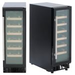 SIA WC30BL 300mm / 30cm Black Under Counter LED 19 Bottle Wine Cooler Chiller