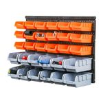 30pc Wall Mounted Garage Storage Bin Workshop Organiser Rack Diy Tool Boxes