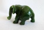 Vtg 2.5" x 3.5" Solid Gr A Jade Green ELEPHANT Miniature FIGURE Asian Good Luck