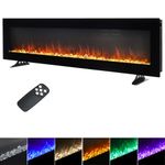 50/60"Electric Fire Stove Wall Mounted Fireplace Heater 9 LED Flame Living Room