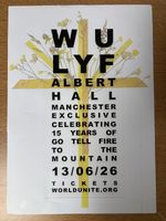 Wu Lyf Albert Hall Manchester 13 June 2026 A3 Poster