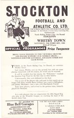 STOCKTON v WHITBY TOWN football programme North RIding Senior Cup  1965/66