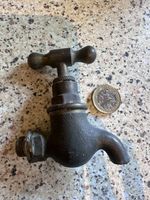 1/4 Outside Brass Bib Tap Rare Working Order w/ Lovely Patina Finished UK Made