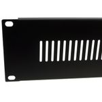 2U Blanking Plate for Comms Data Cabinet Rack 19 Vented Black [006982]