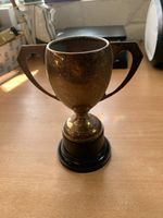 1969 "LOWEST VELOCITY OLD BIRD CUP" PIGEON RACING EPNS 14cm-TALL TROPHY (P3)