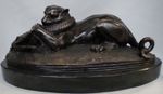 Statue Tiger Crocodile Wildlife Art Deco Style Art Nouveau Style Bronze Signed S