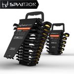 SPAITRON 6/12pc Ratchet Spanner Set 8-19mm Metric 72T CR-V Black Matte