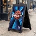 A1 Black Weather Resistant A-Board Poster Display Pavement Sign Double Sided Hea