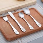 4pc Kids Cutlery Set Stainless Steel Fork Knife Children Baby Spoon Toddler Food