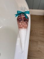 Himalayan Pink Bath Salts Cone Gift Set Dried Flowers Epsom Salt Handmade Pamper